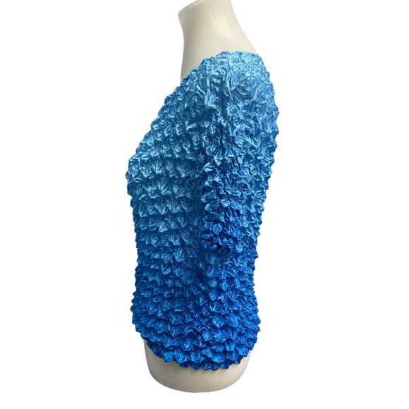 One Size Womens Blue Puffy Stretchy Expandable 100% Polyester Magic Shirt - Picture 2 of 4